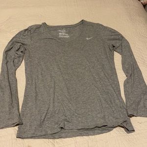 Light grey women’s Nike V neck